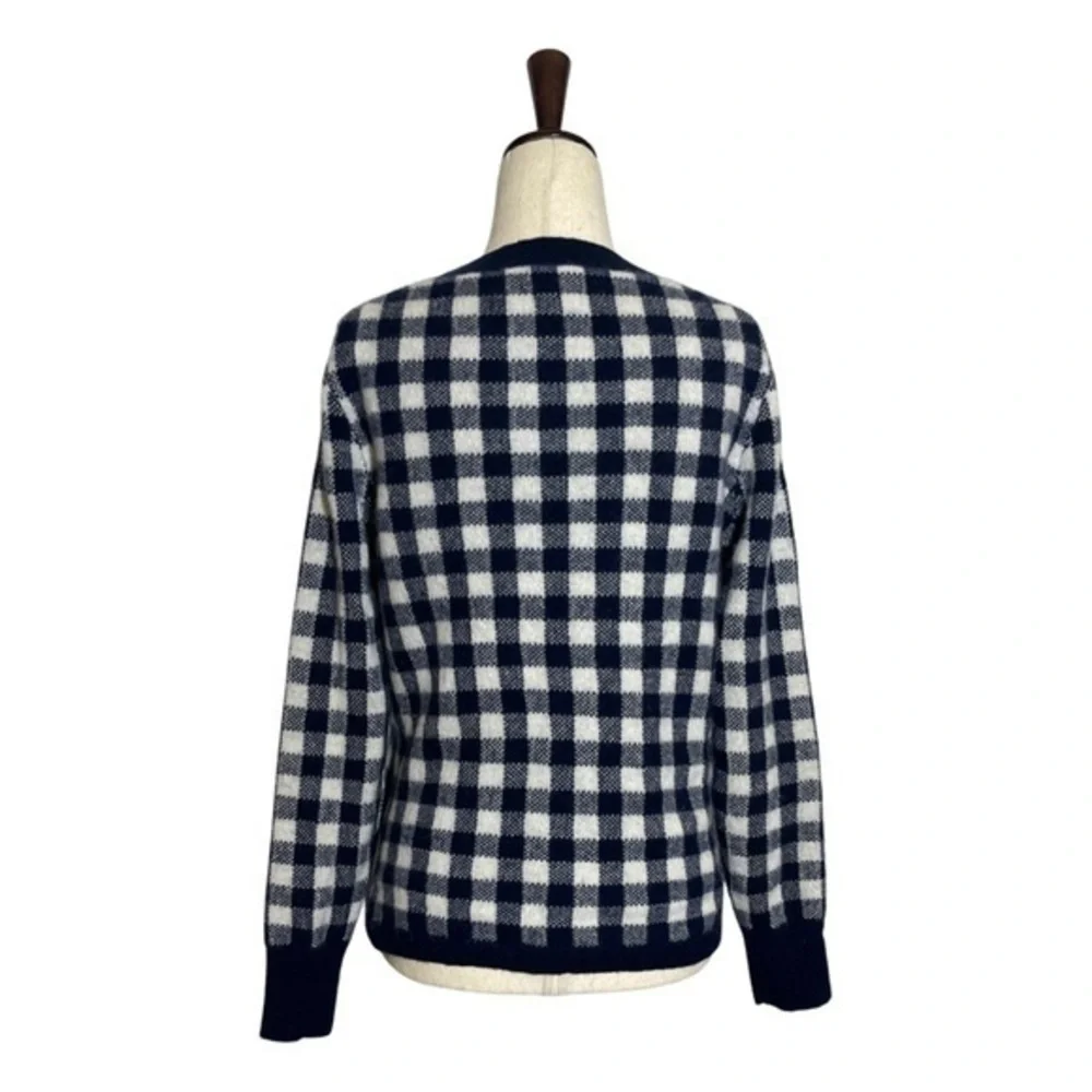 J.Crew • Gingham Checkered Cashmere Sweater XS ASO Wednesday Addams